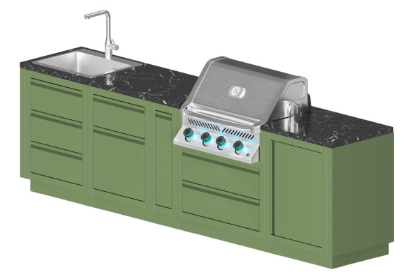 Уличная крашеная кухня KuhniGrill Ontario